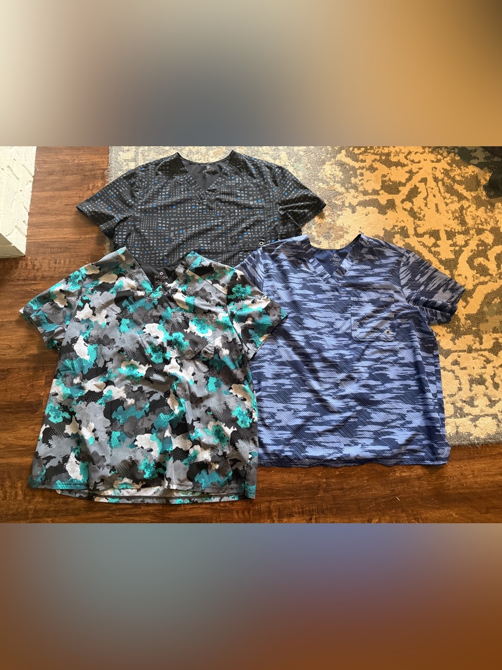 Three Men’s Infinity by Cherokee Scrub Tops Size XXL
